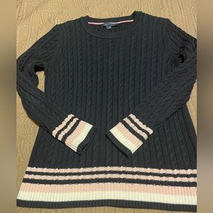 Tommy Hilfger Women’s Navy Blue Cotton Sweater size L EUC Worn once